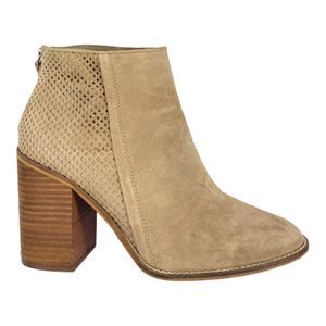 Steve Madden Rumble Bootie Size 9 Perforated Suede back Zip Size Women's Tan